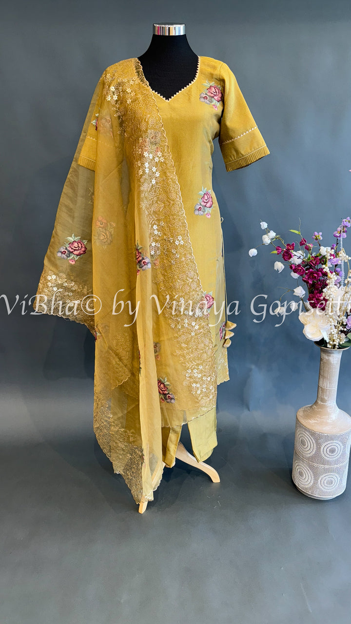 Yellow Embroidered Salwar Suit