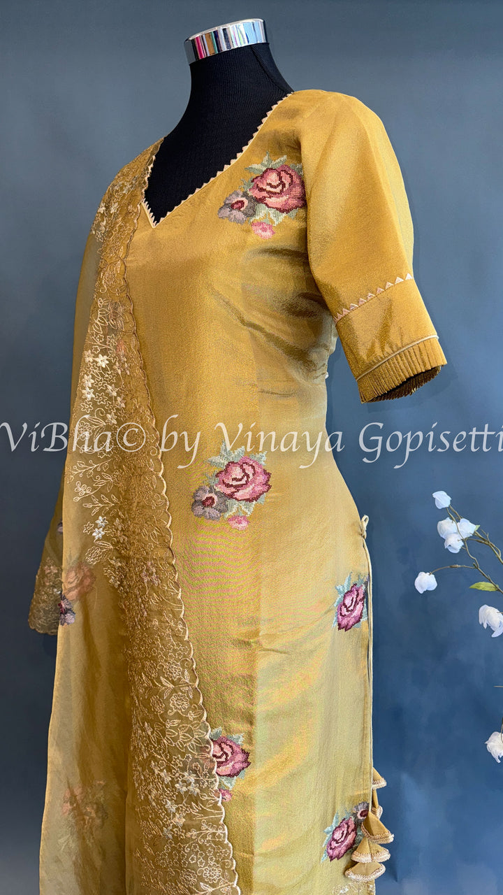 Yellow Embroidered Salwar Suit