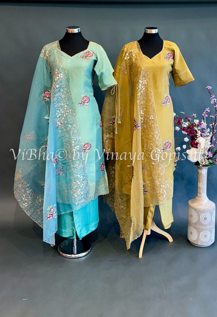 Yellow Embroidered Salwar Suit