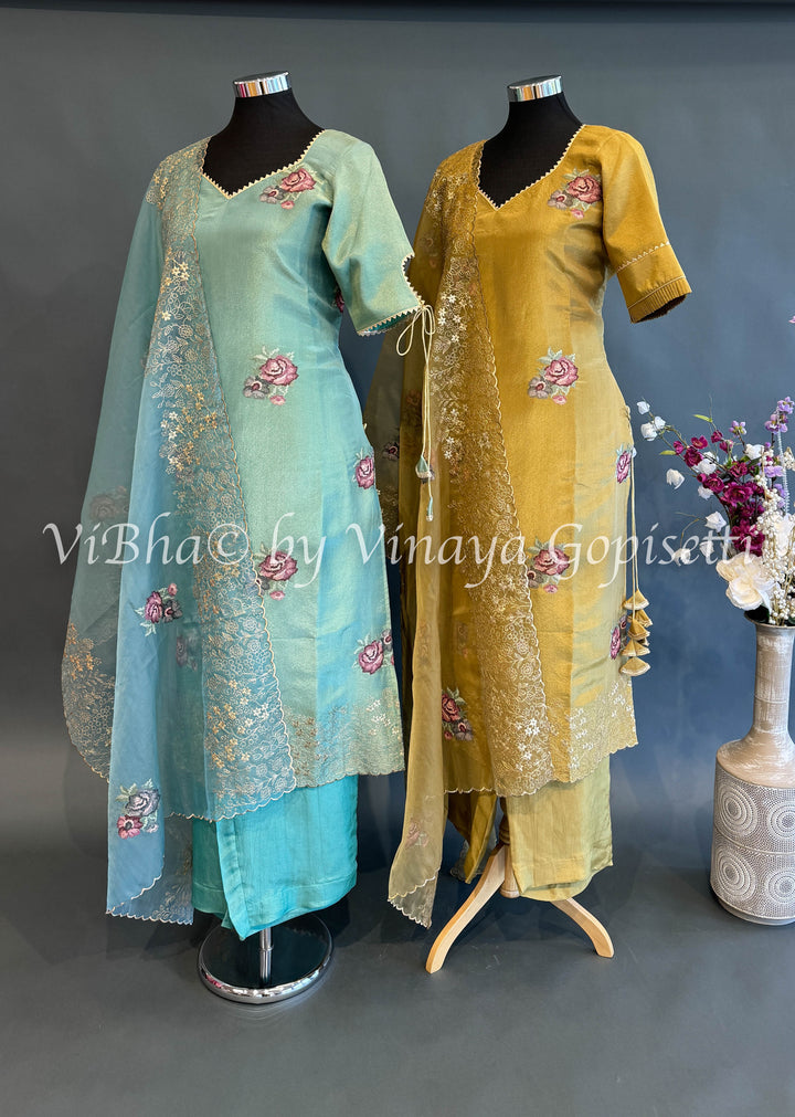 Yellow Embroidered Salwar Suit