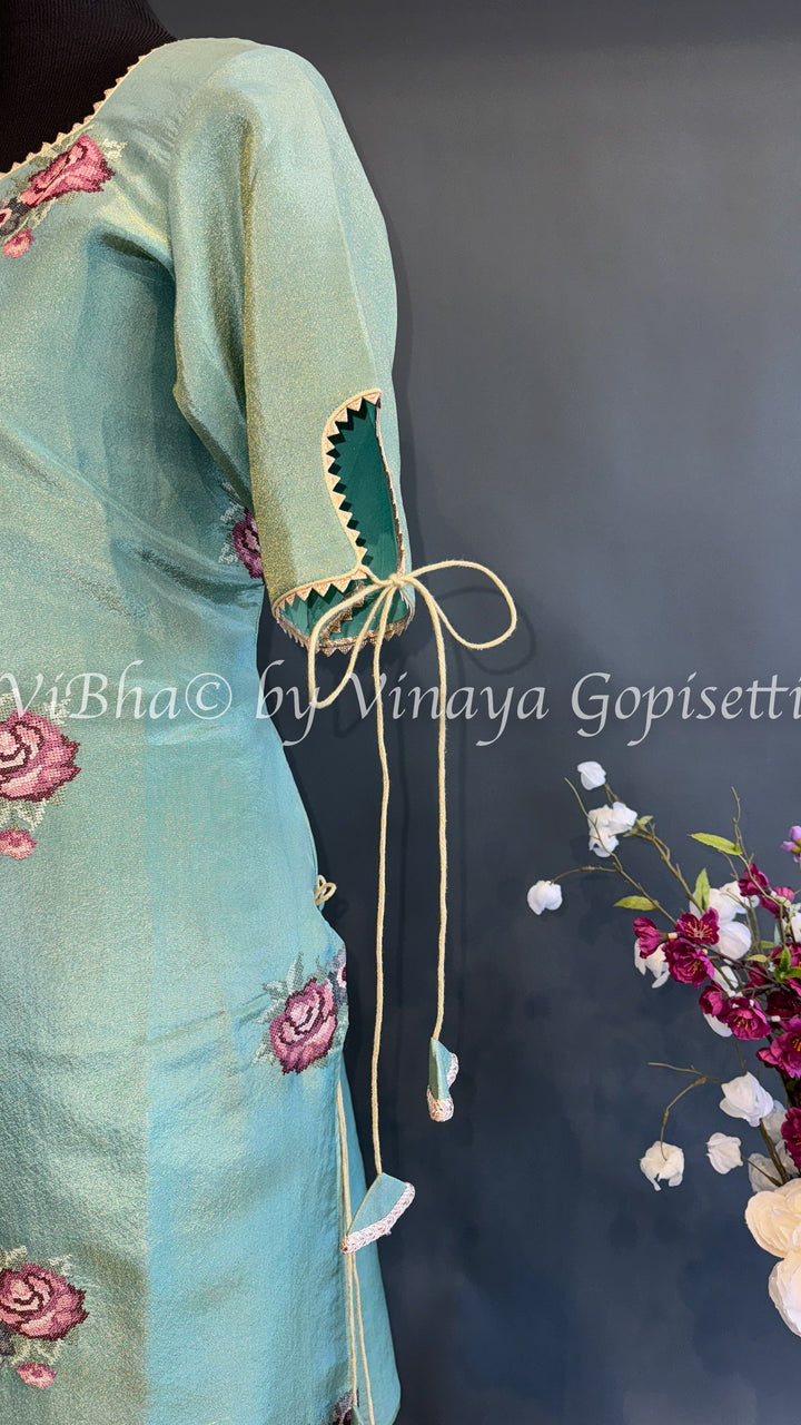 Pastle Green Embroidered Salwar Suit