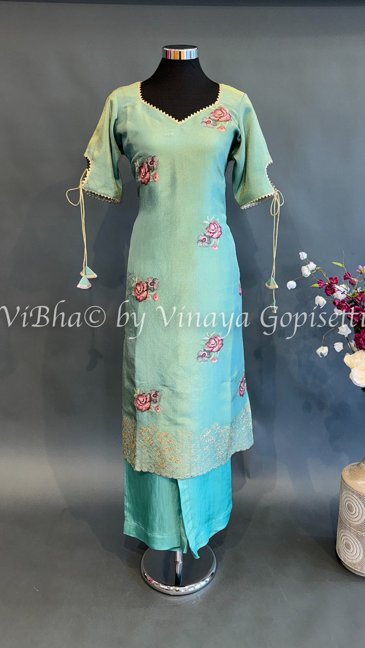 Pastle Green Embroidered Salwar Suit