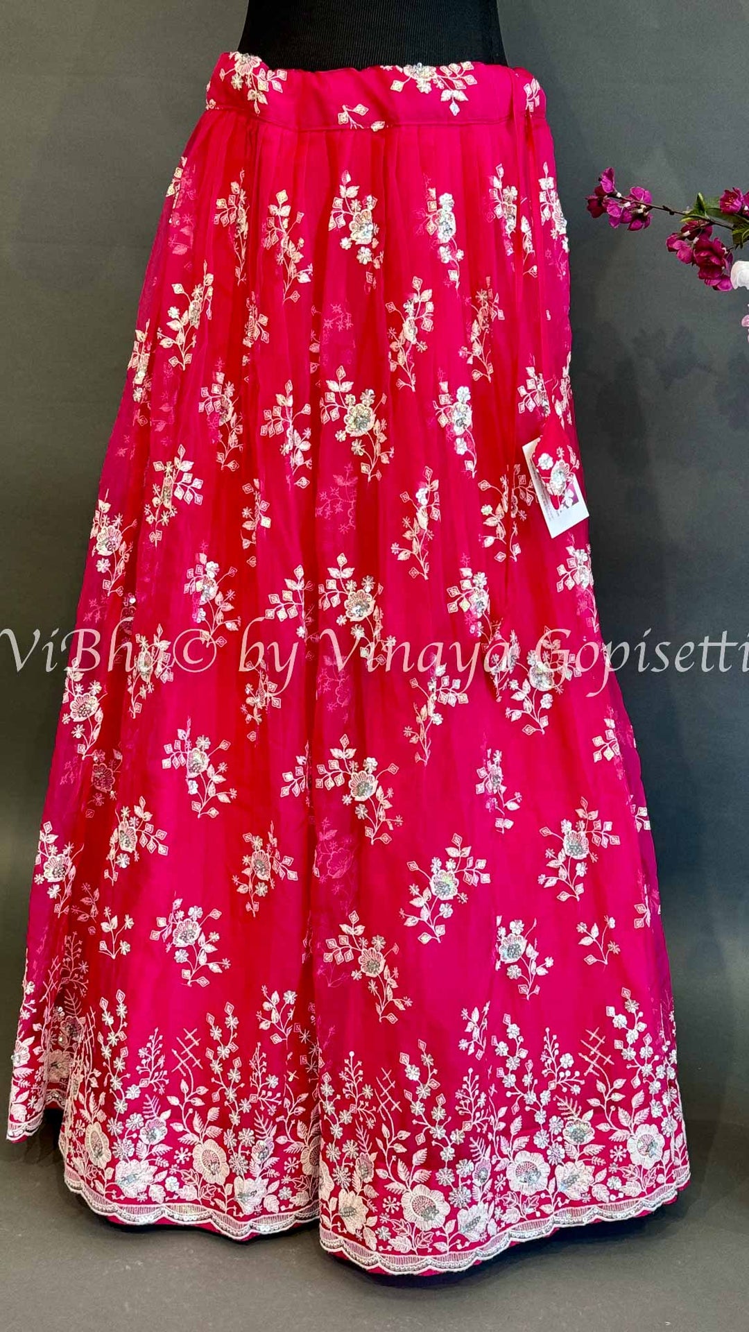 Dark Pink Emboridered Lehenga Set