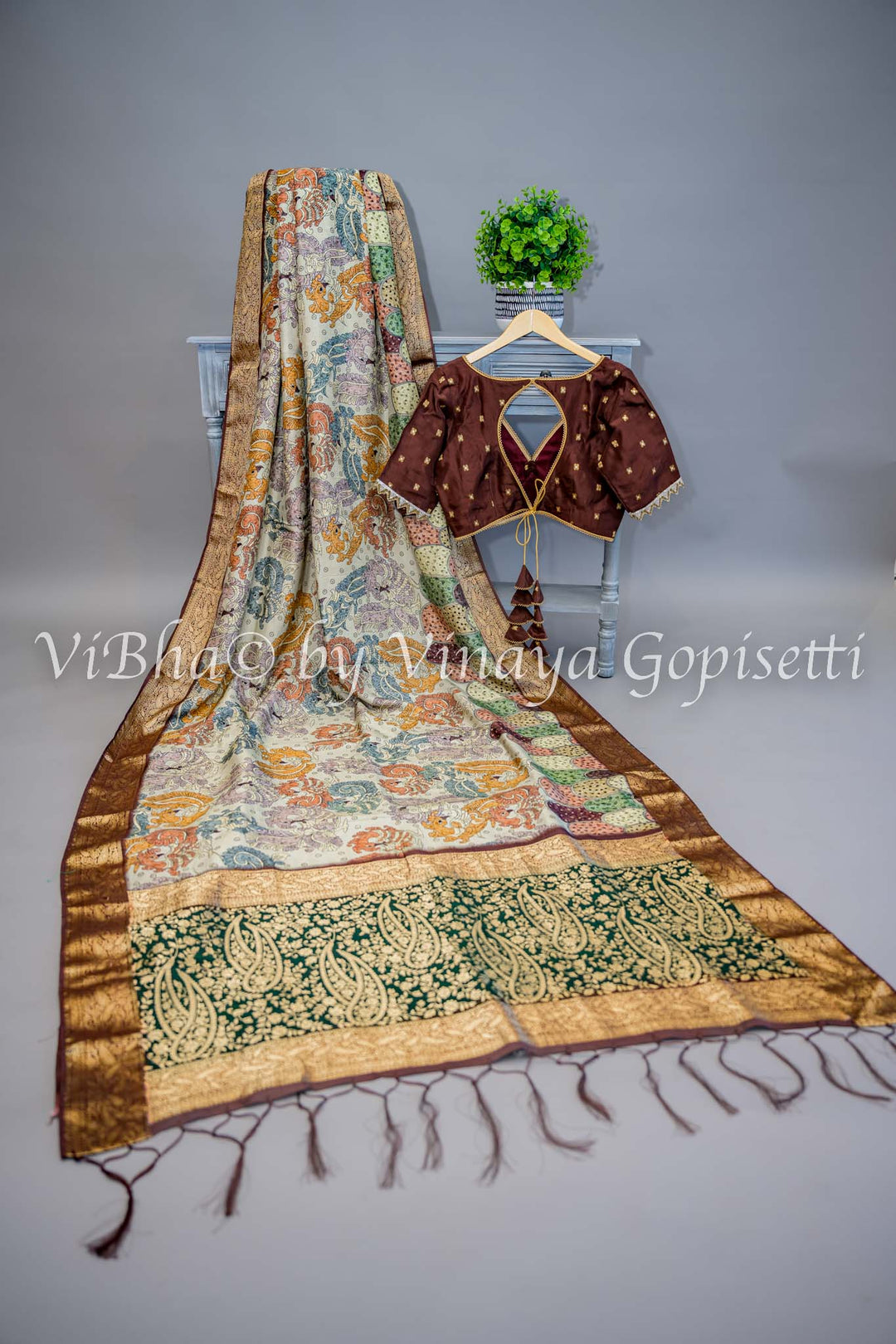 Banarasi Printed Kalamkari Saree