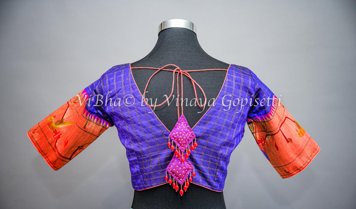 Blue Peacock Paithani Blouse