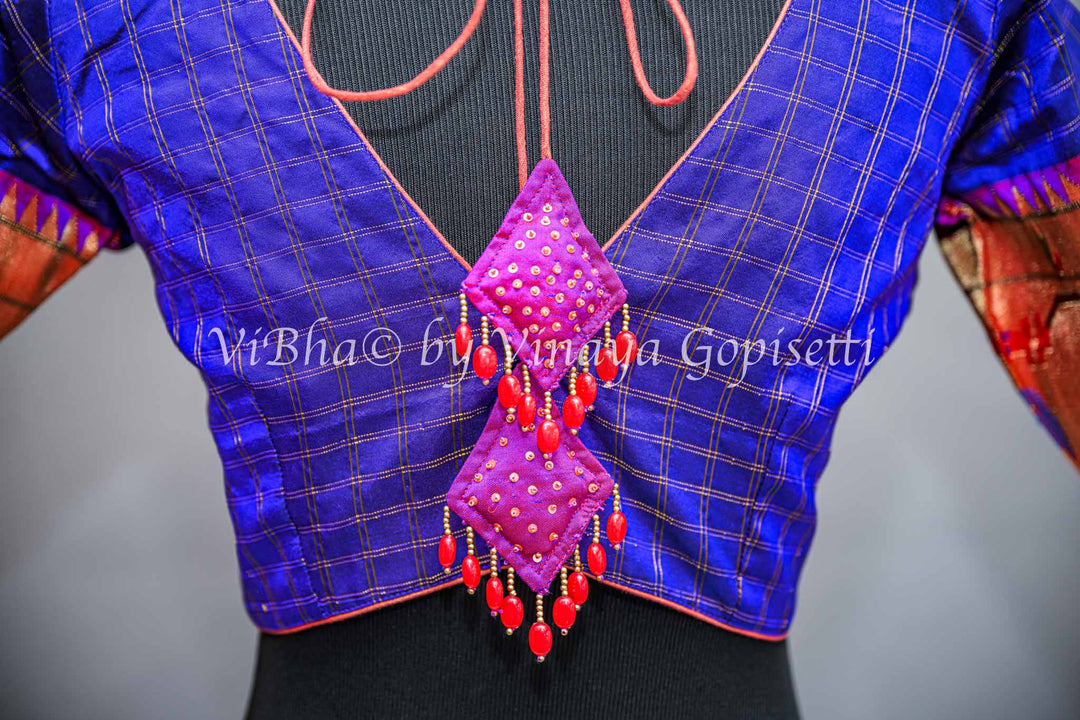 Blue Peacock Paithani Blouse