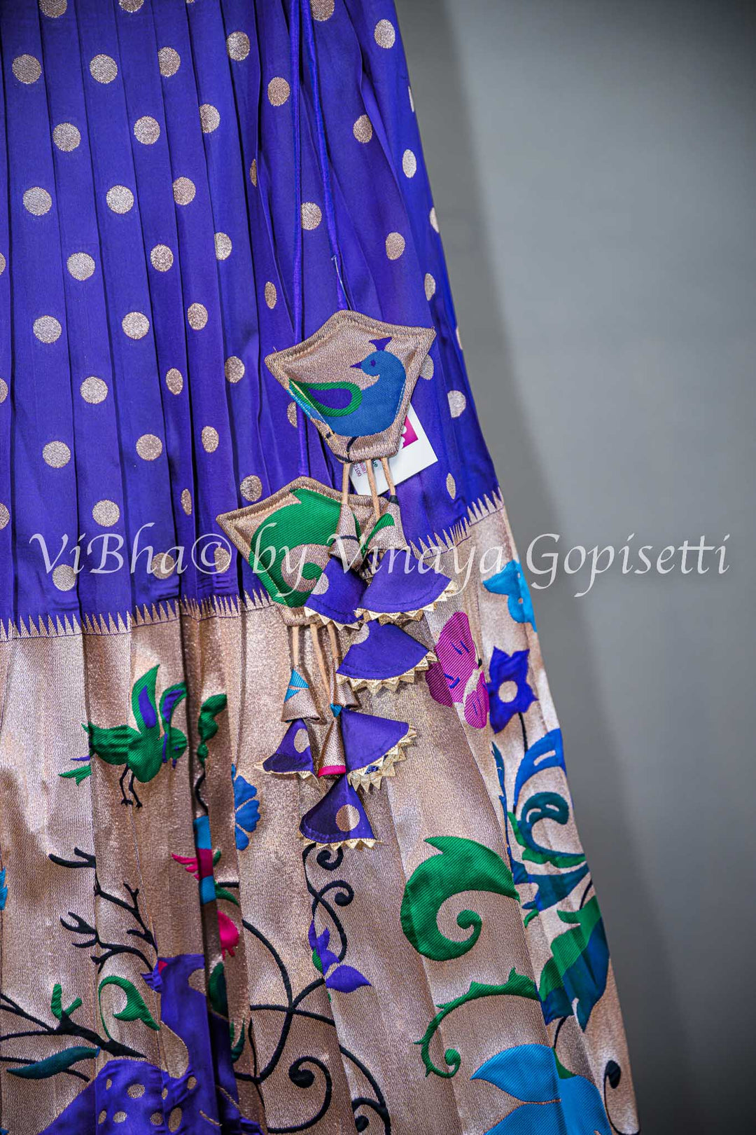 Voilet and Pink Paithani Silk Lenganga