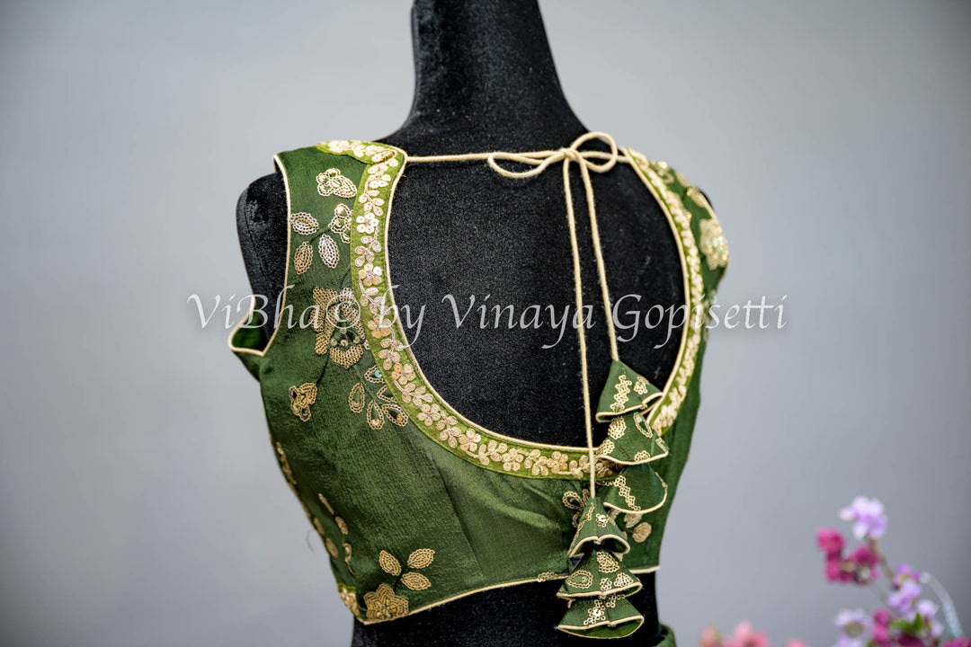 Mehendi Green Sharara with Crop Top