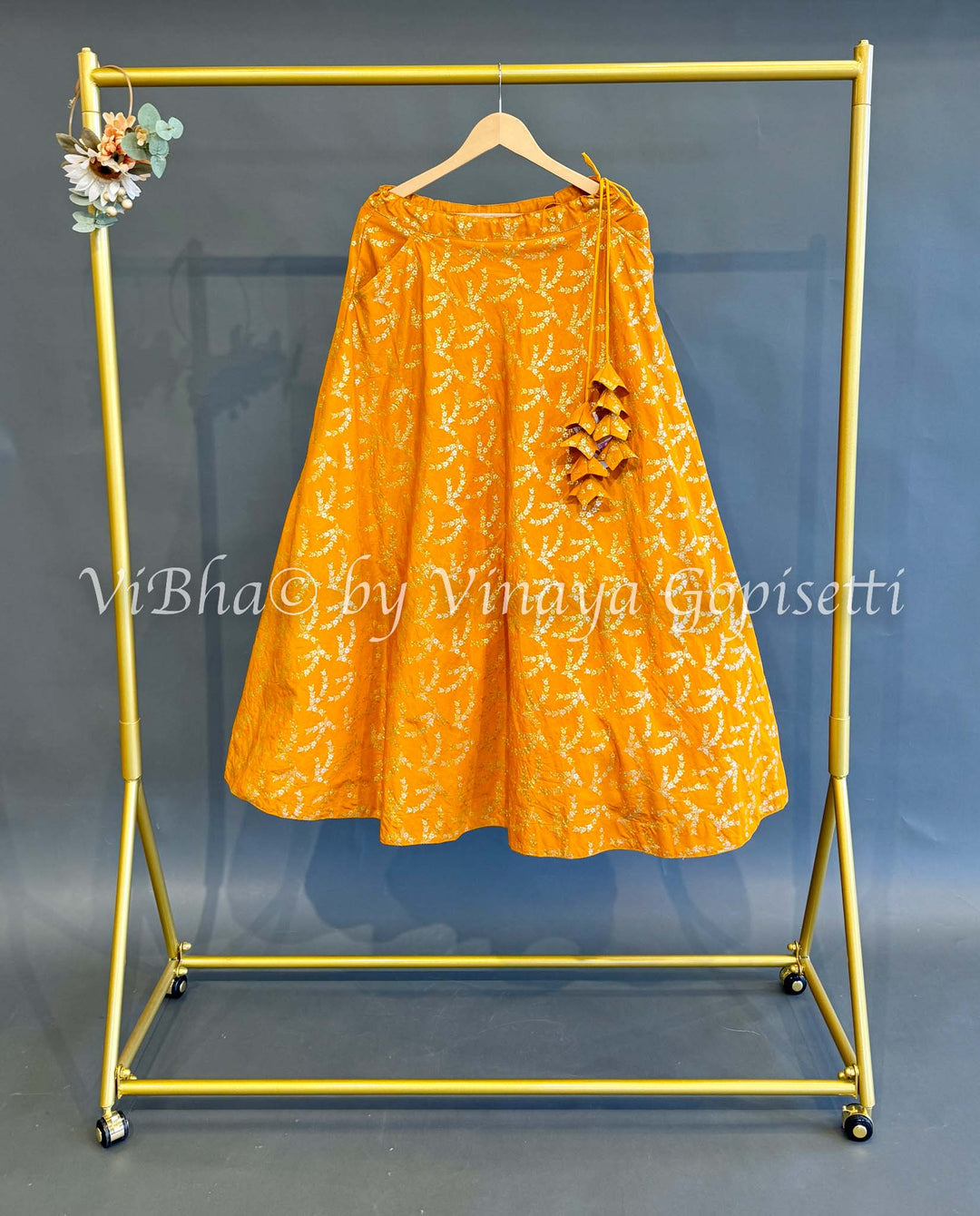 Yellow and Pink Banarasi Silk Lehenga Set