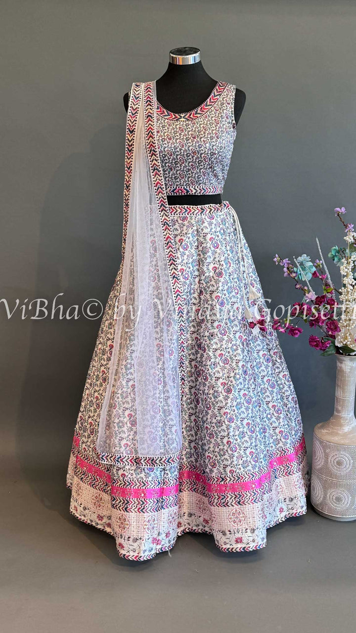 Ivory Embroidered Lehenga Set