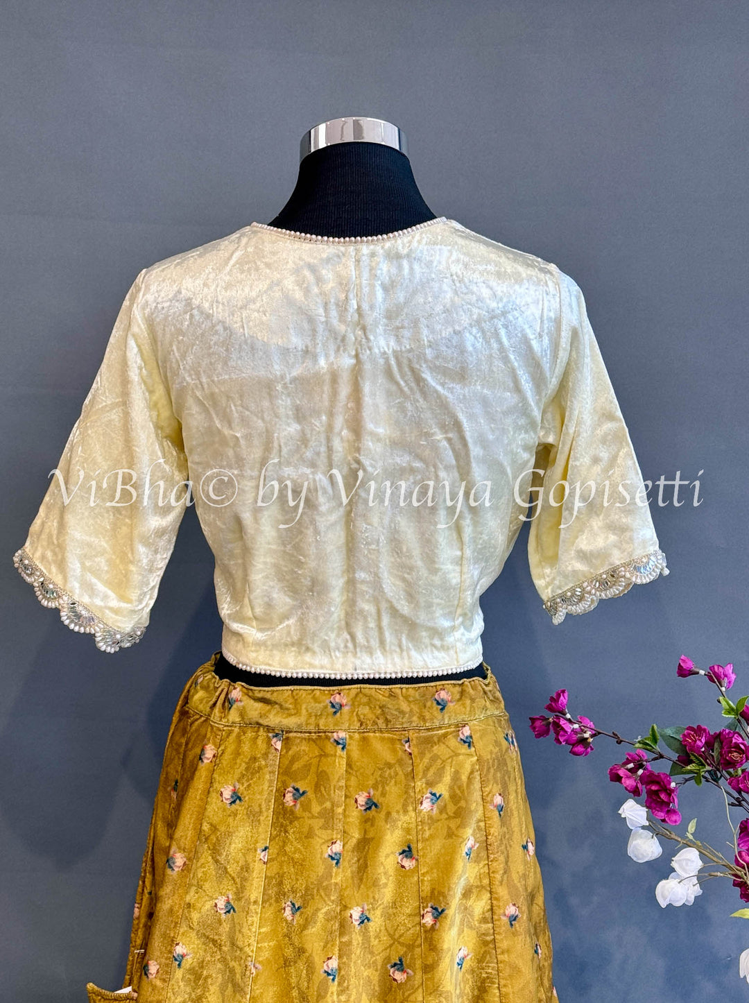 Off White Velvet Blouse