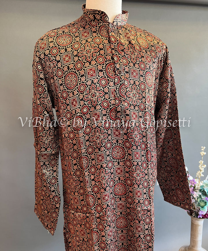 Gaji Silk Bandhej Kurta