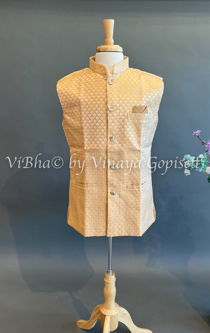 Dark Gold Banarasi Brocade Vest