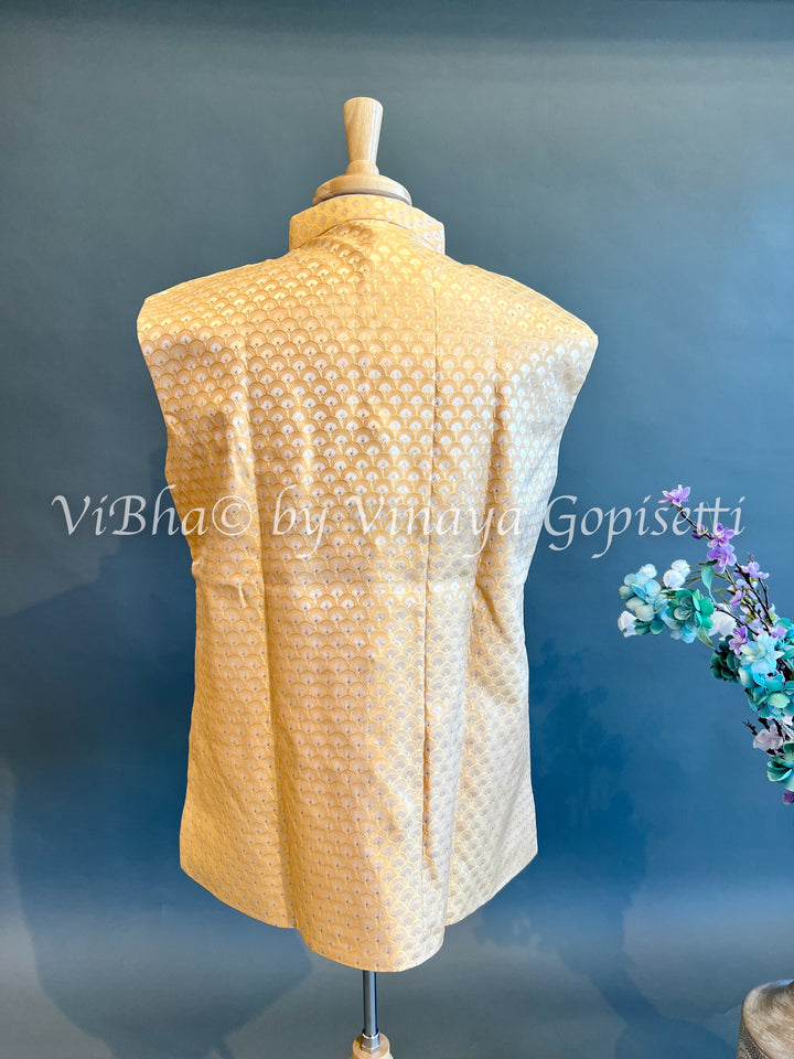 Dark Gold Banarasi Brocade Vest