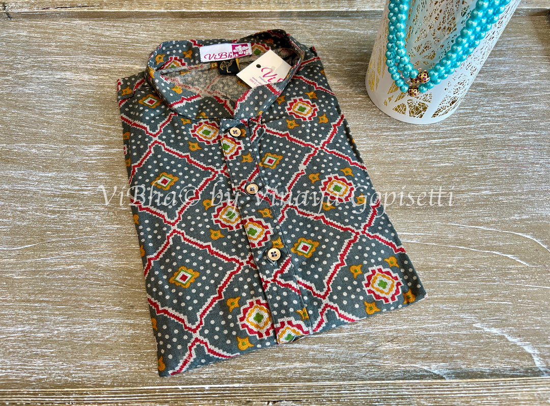 Patola Print Handloom Cotton Kurta