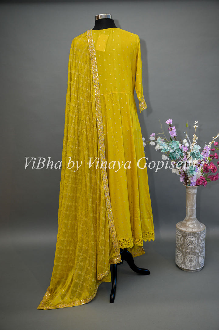 Honeysuckle Yellow Embroidered Salwar Suit.