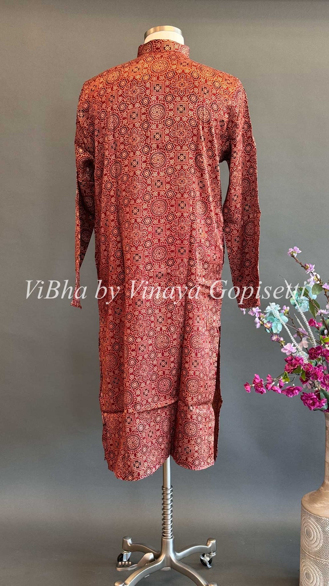 Gaji Silk Bandhej Kurta