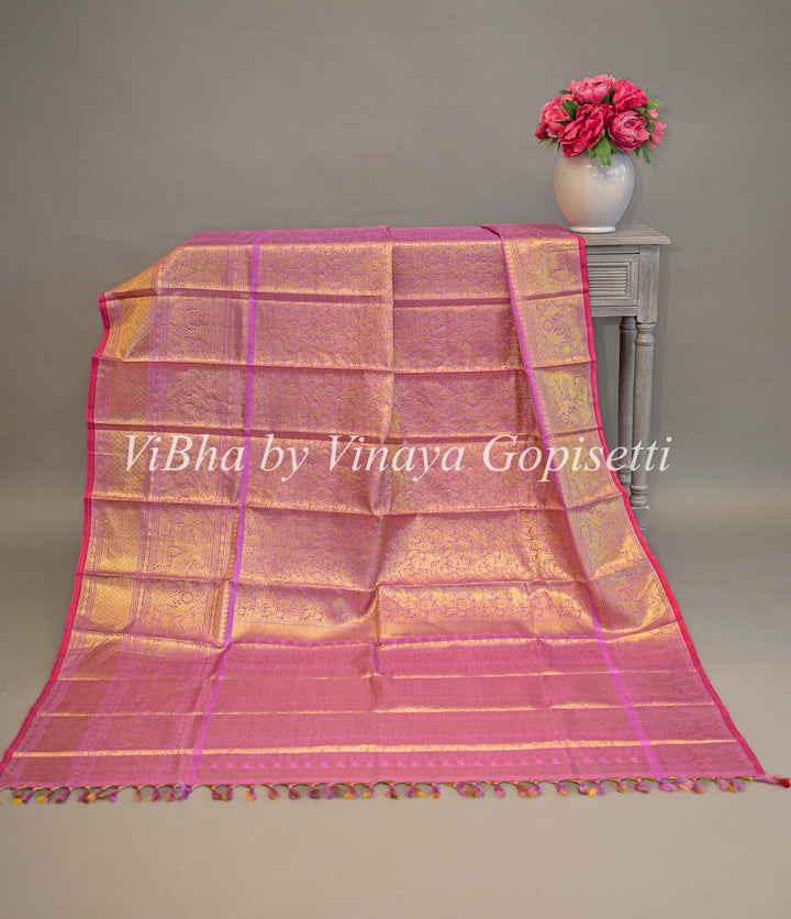 Pink All Over Zari Dupatta