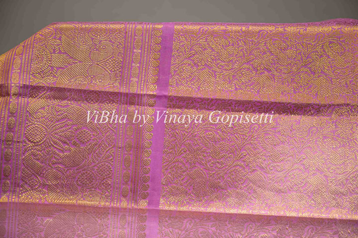 Pink All Over Zari Kanchi Silk Dupatta