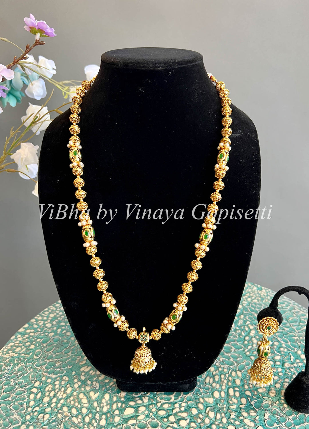 Emerald Ball Chain Set