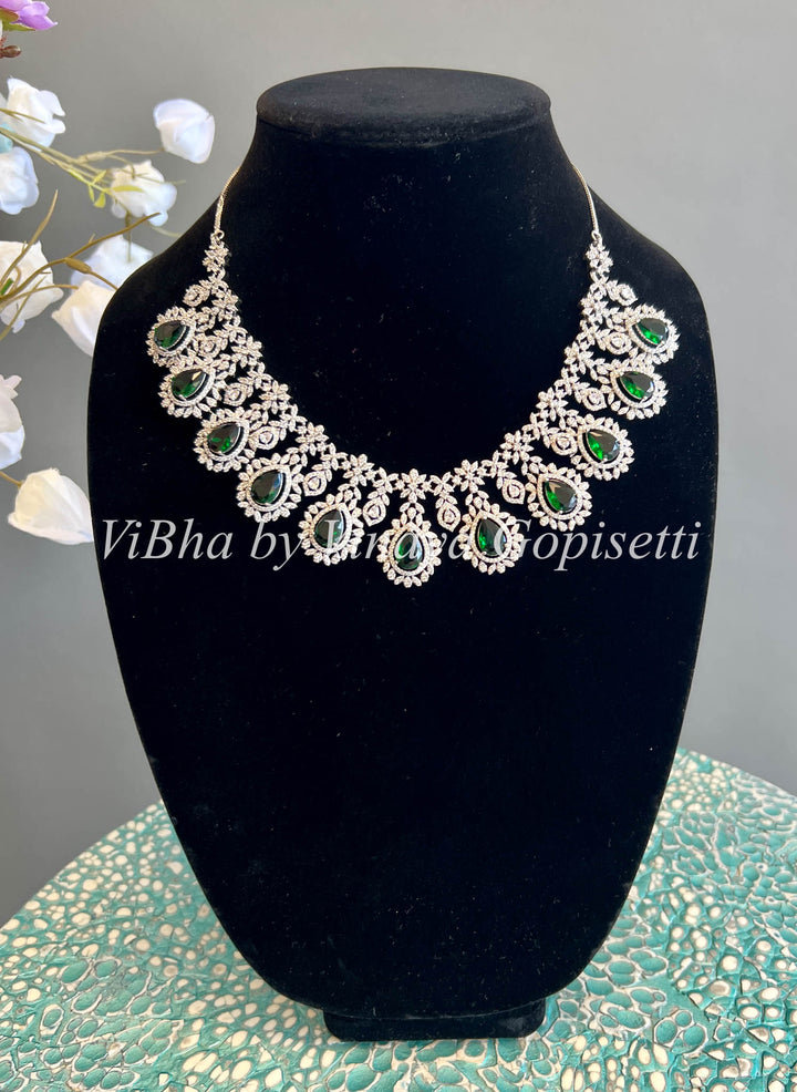 Emerald and AD Necklace Set