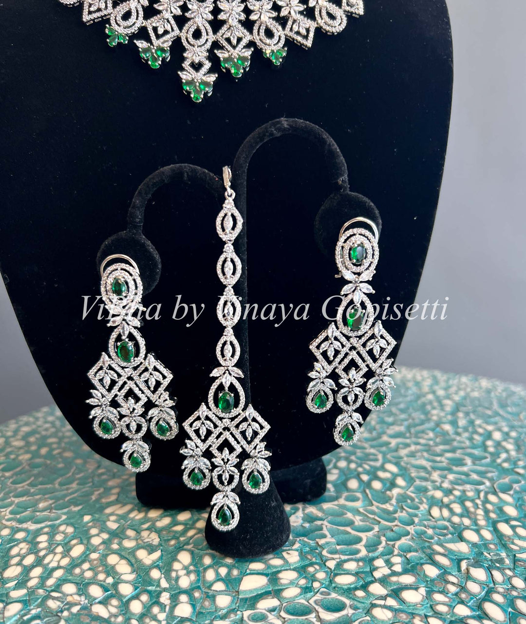 AD  and Emerald Set With MaangTikka