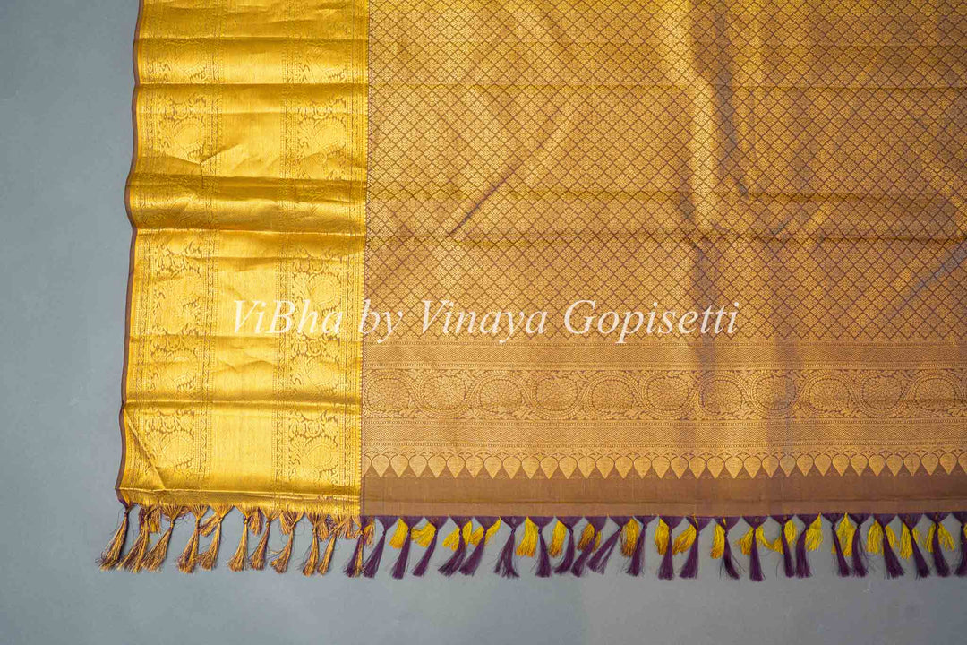 Light and Dark Olive Kanchi Silk Saree And Blouse