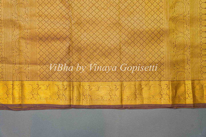 Light and Dark Olive Kanchi Silk Saree And Blouse