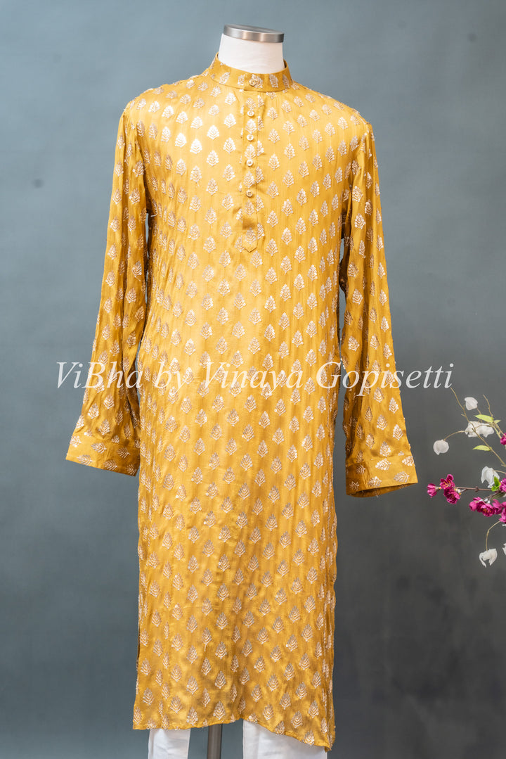 Yellow Embroidered Kurta Set