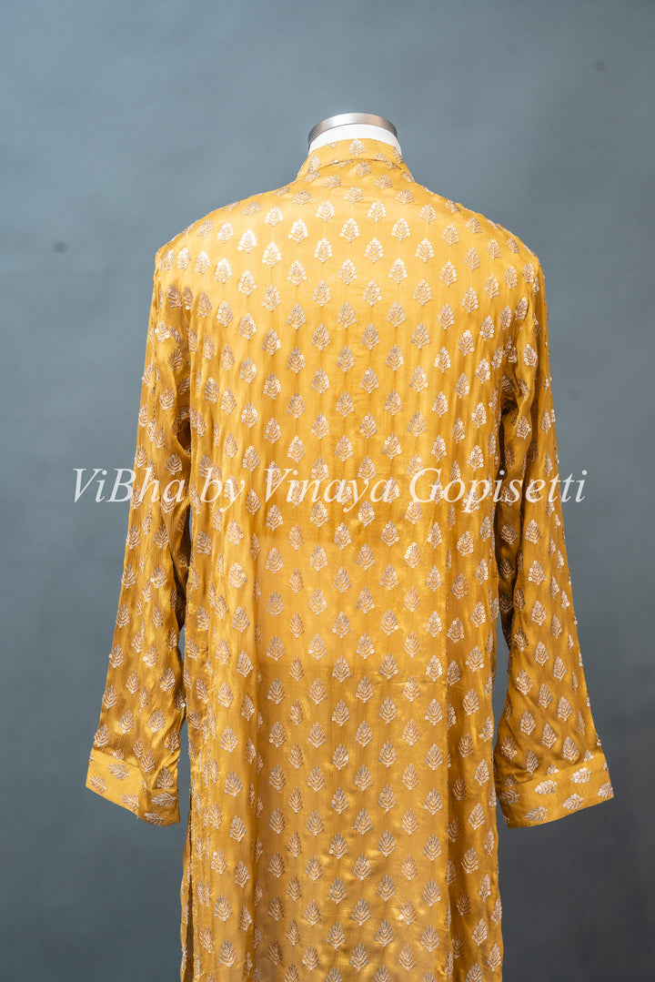 Yellow Embroidered Kurta Set