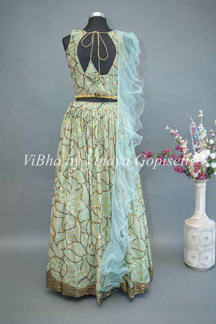 Mint Sequins Lehenga 