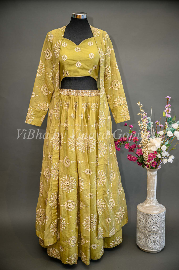 Sheen Green Lehenga Set