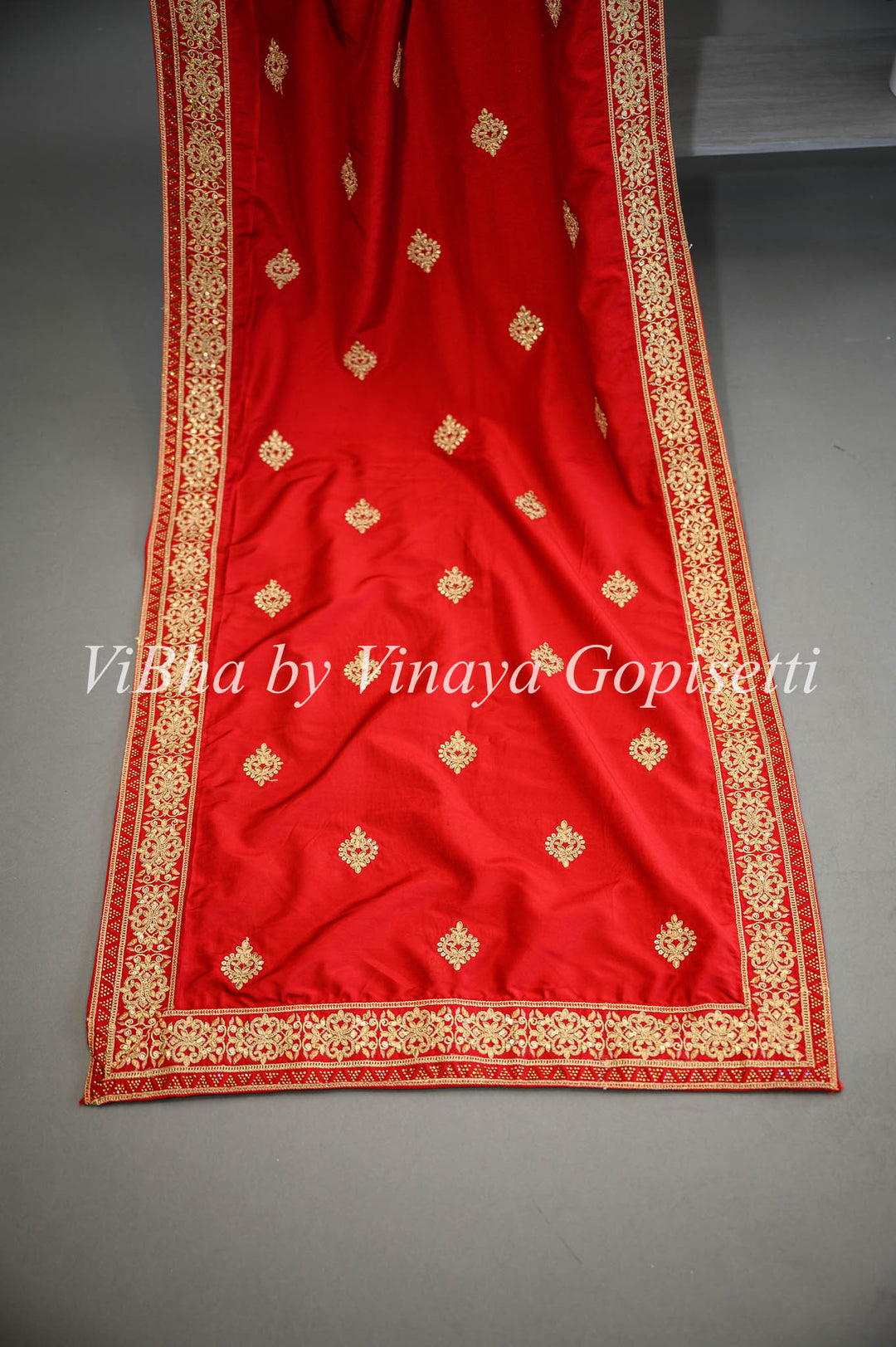 Maroon Embroidered Safa And Dupatta