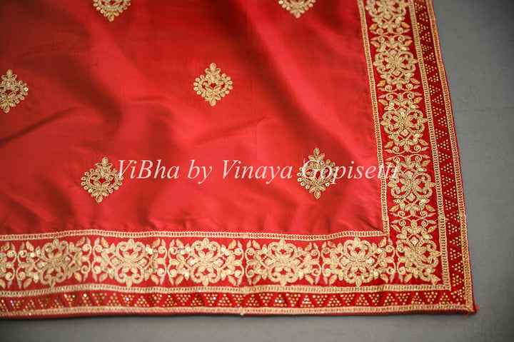 Maroon Embroidered Safa And Dupatta