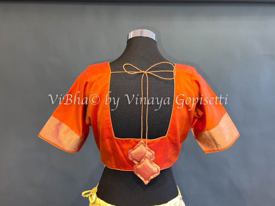 Orange Kanchi silk blouse