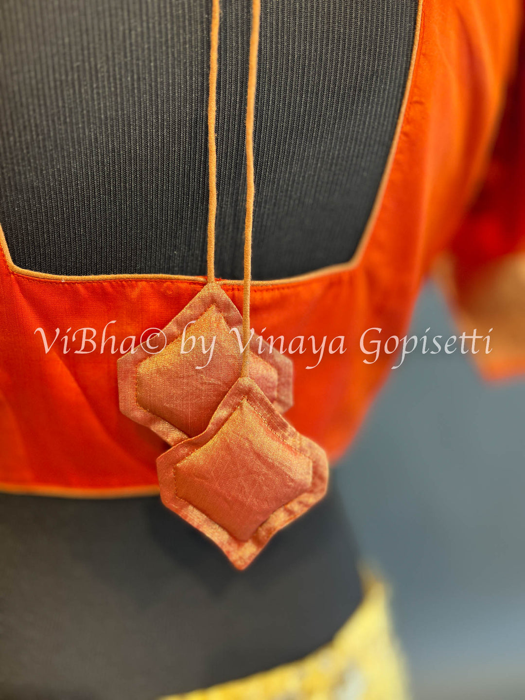 Orange Kanchi silk blouse