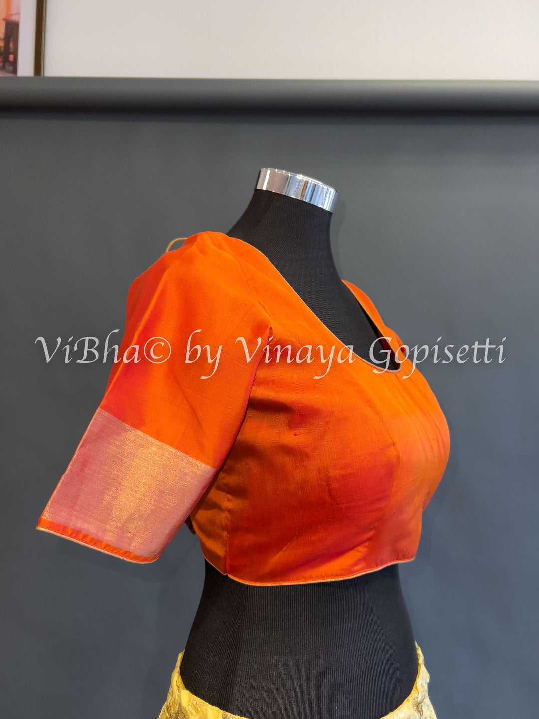 Orange Kanchi silk blouse