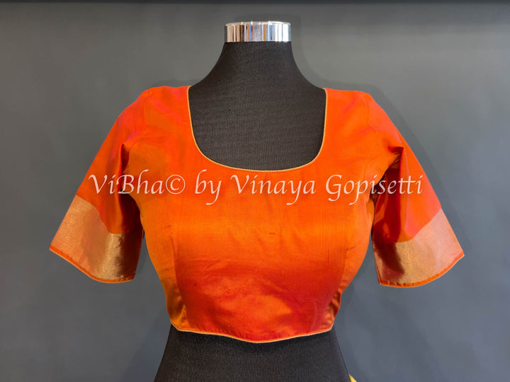 Orange Kanchi silk blouse