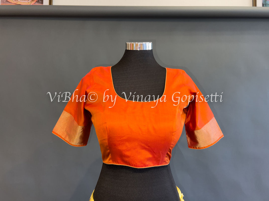 Orange Kanchi silk blouse