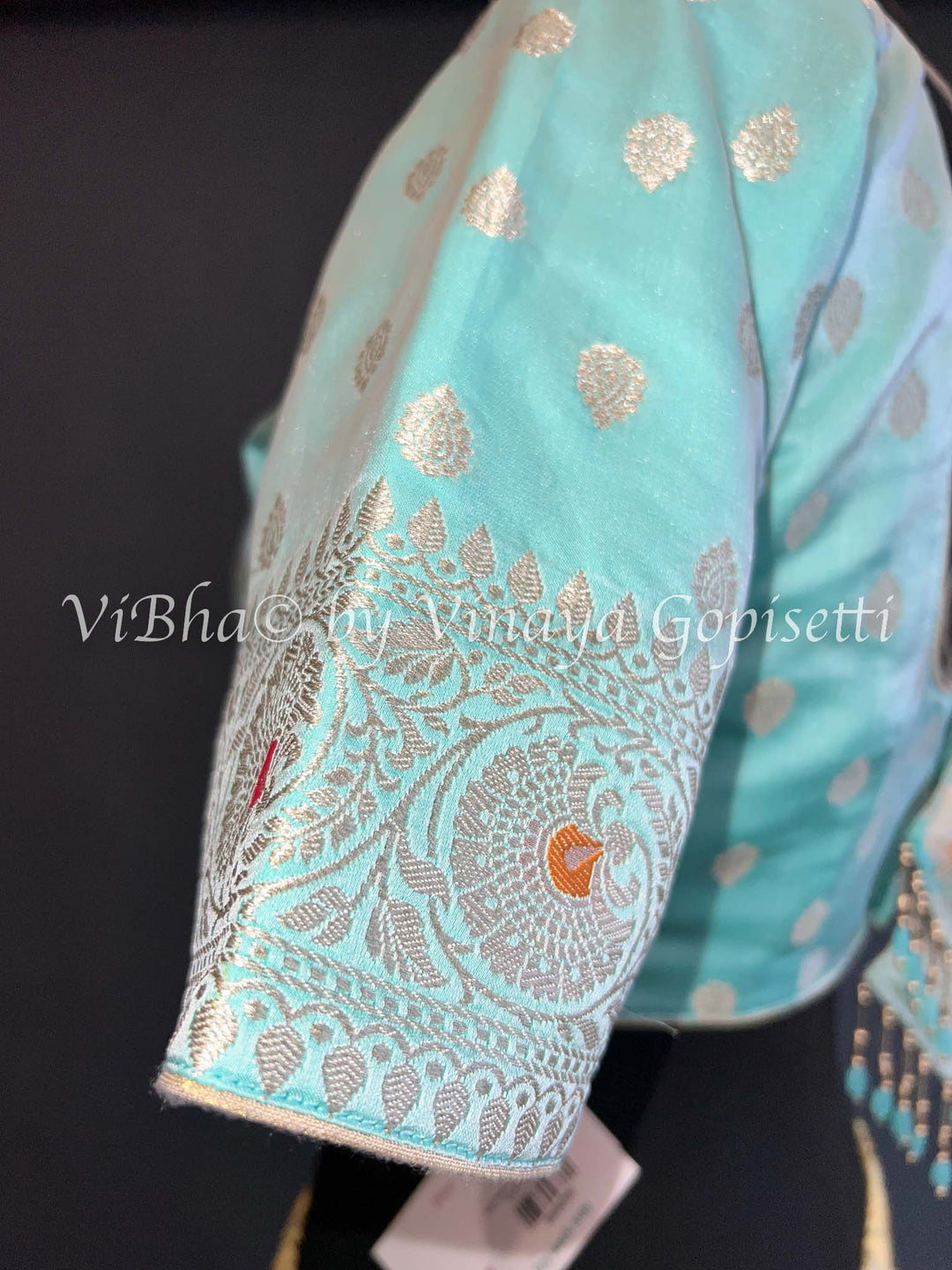 Aqua Banarasi Brocade Blouse