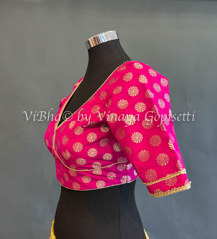 Pink Banarasi Brocade Blouse