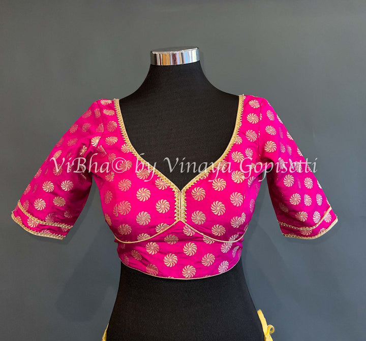 Pink Banarasi Brocade Blouse