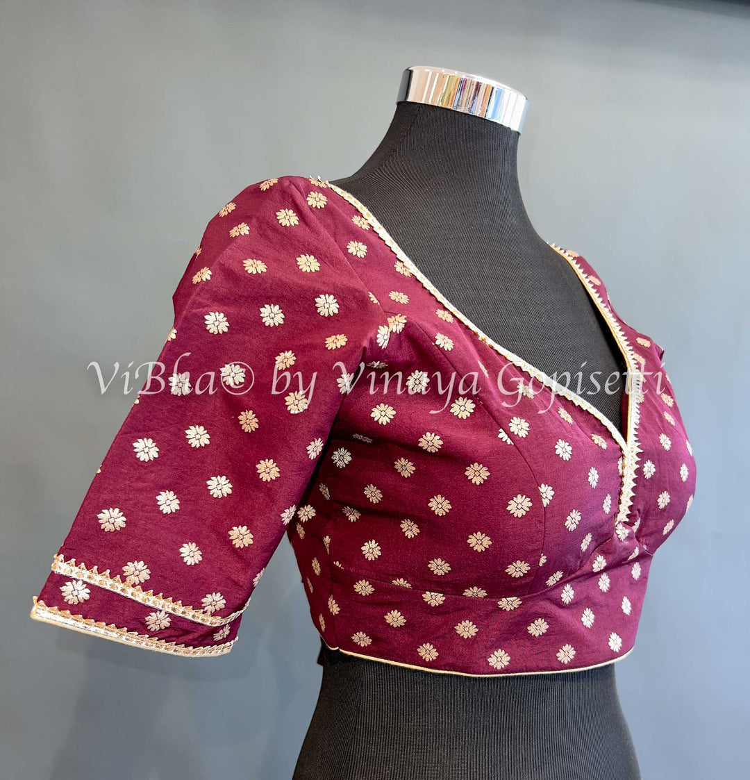 Brown Banarasi Brocade Blouse