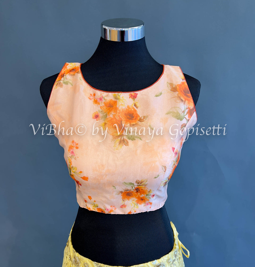 Cream Floral Blouse