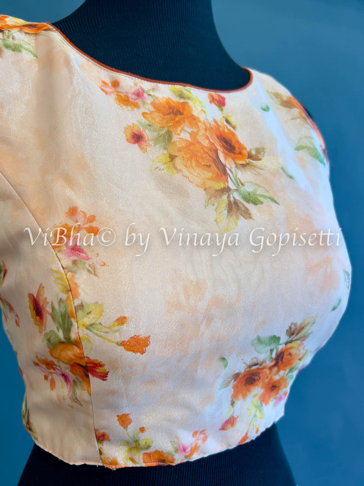 Cream Floral Blouse