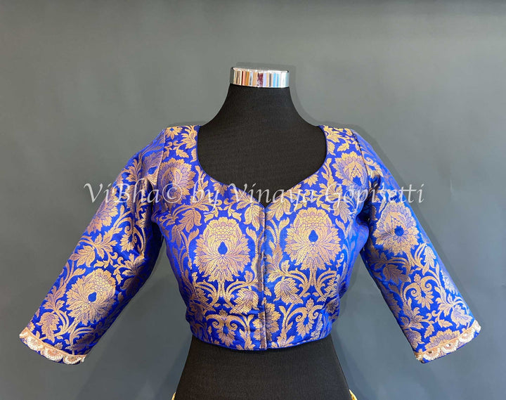 Royal Blue Banarasi Brocade Blouse