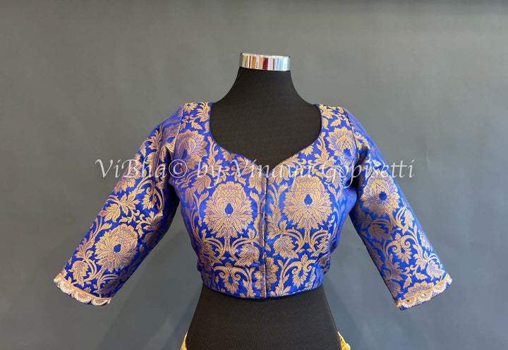 Royal Blue Banarasi Brocade Blouse