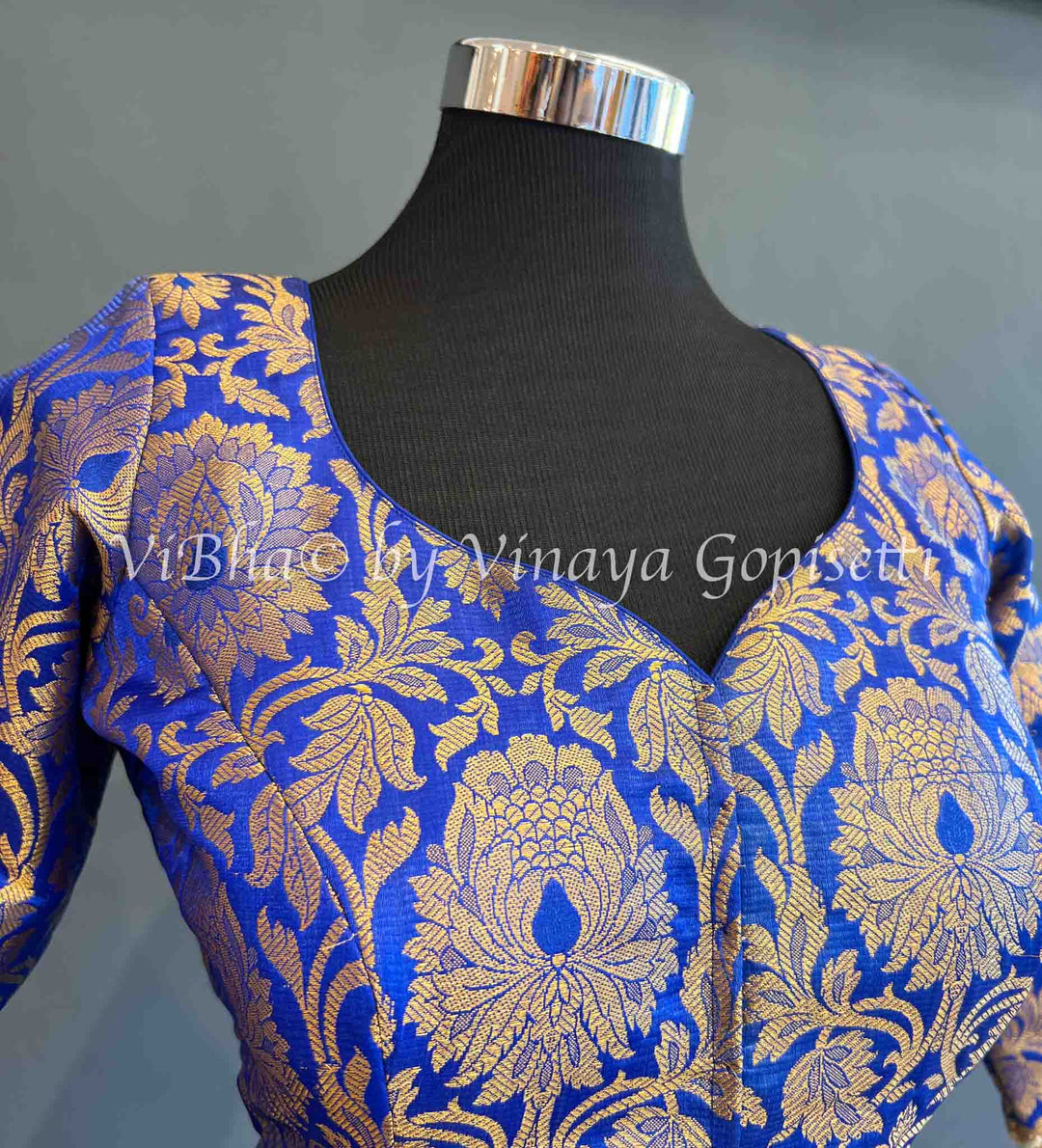 Royal Blue Banarasi Brocade Blouse