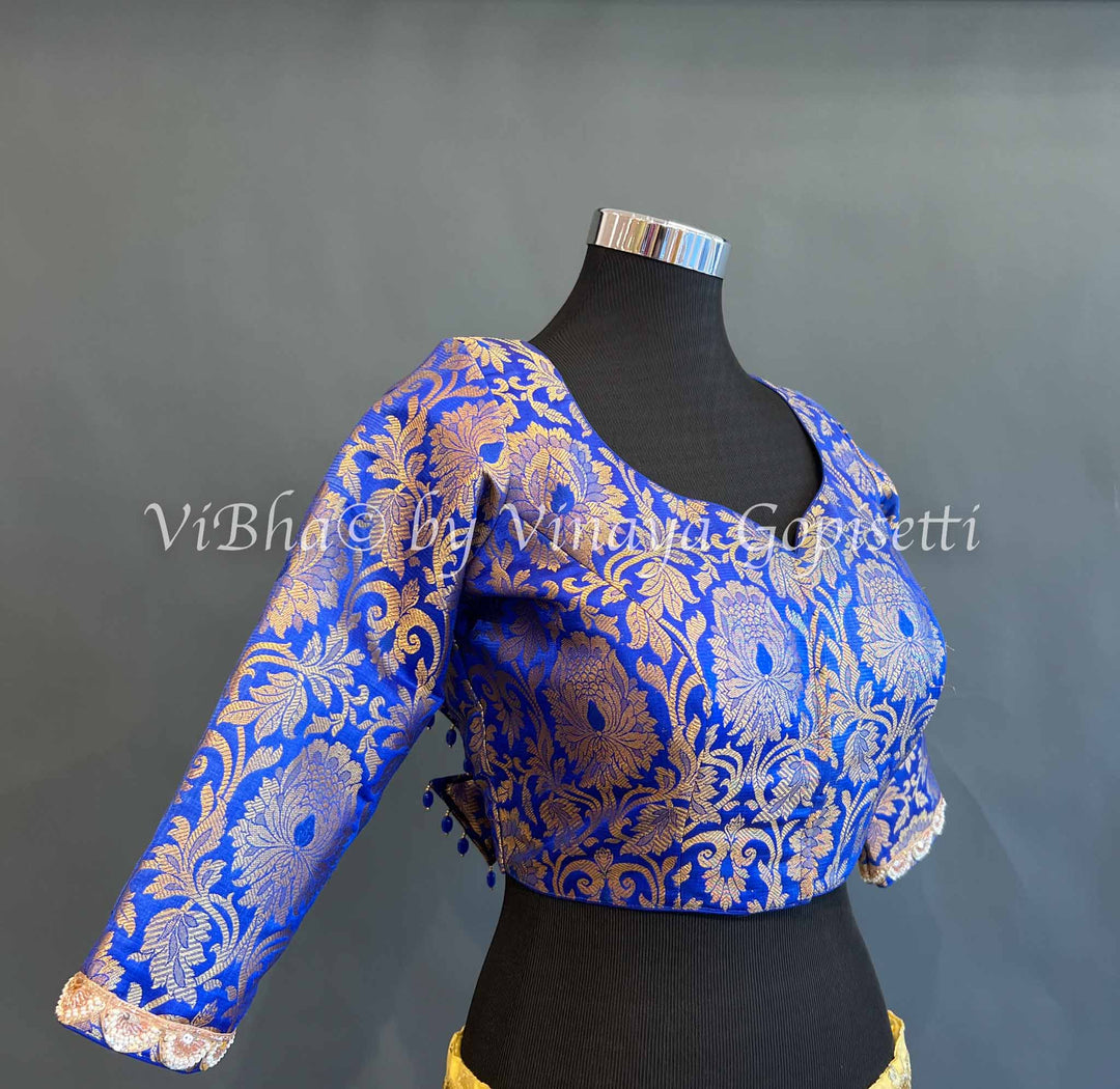 Royal Blue Banarasi Brocade Blouse