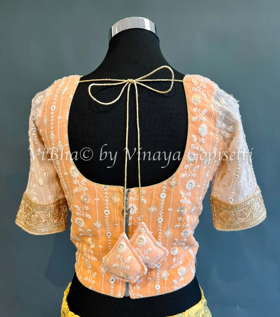 Peach Chikankari Blouse